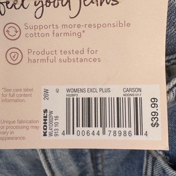 LC Lauren Conrad Womens Super High Rise Wide Leg Crop Denim Jeans Plus 26W NEW - Picture 11 of 15